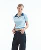 REST&RECREATION V-Neck Collar Knit Top - Sky Blue