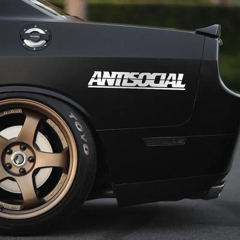 Adesivi Riflettenti per Auto Antisociali per Lunotto Anteriore Auto Vetro Parabrezza Decorazioni in Vinile Fai da Te Raffreddamento Corse Carrozzeria Decorazione Impermeabile