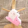 Adorable Sleeping Lamb Keychain, Soft Plush Sheep Stuffed Animal Pendant, Cartoon Slipper Position Key Ring for Bag Backpack, Cute Gift for Her