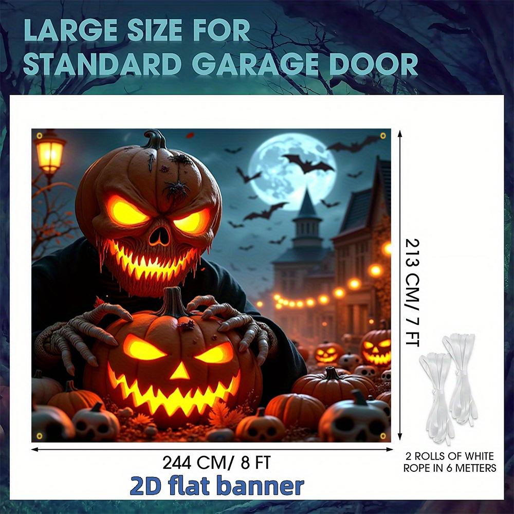 1Pcs Halloween Glowing Pumpkin Head Skeleton Decoration Background Halloween Backdrop Decorations For Photo Studio Booth Party
