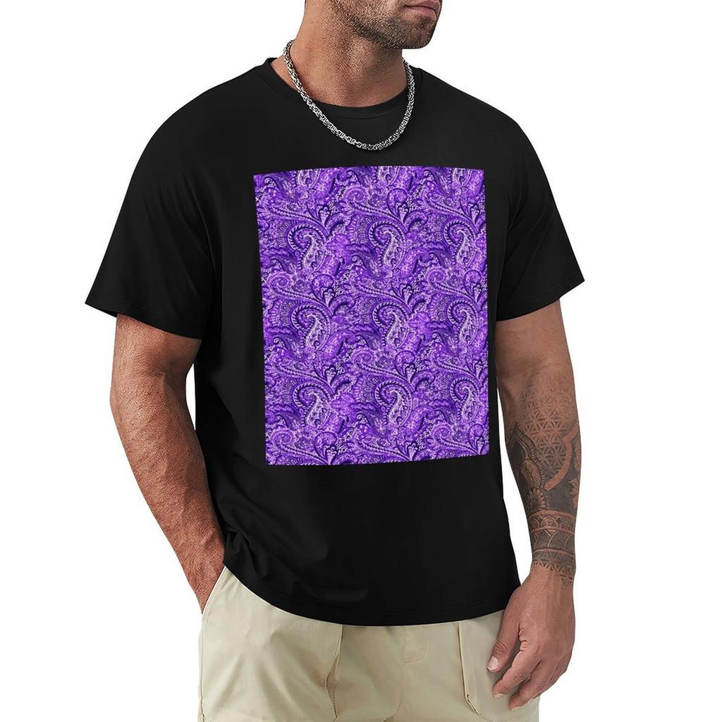 Classic Purple Paisley T-Shirt Comfortable Daily Wear Tee