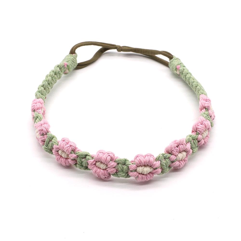 Accessorio per capelli a margherita tessuto a mano: Fascia Elastica Coreana Floreale per Donna