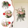 Artificial Floral Swag Chrysanthemum Eucalyptus Wreath Front Door for Wall Window Yard