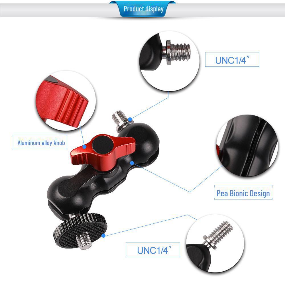 Magic Hand Double Gimbal: Powerful Crab Claw Clamp with Universal Metal Ball Head and Fixed Base