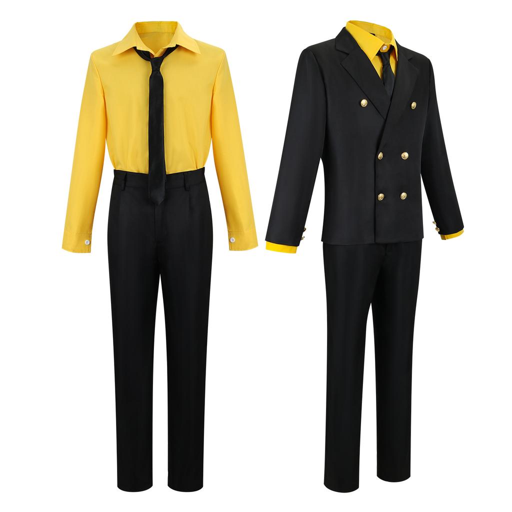 ONE PIECE cos clothing Sanji Shanji yellow and blue suit men's clothing cosplay suit cos clothing retro