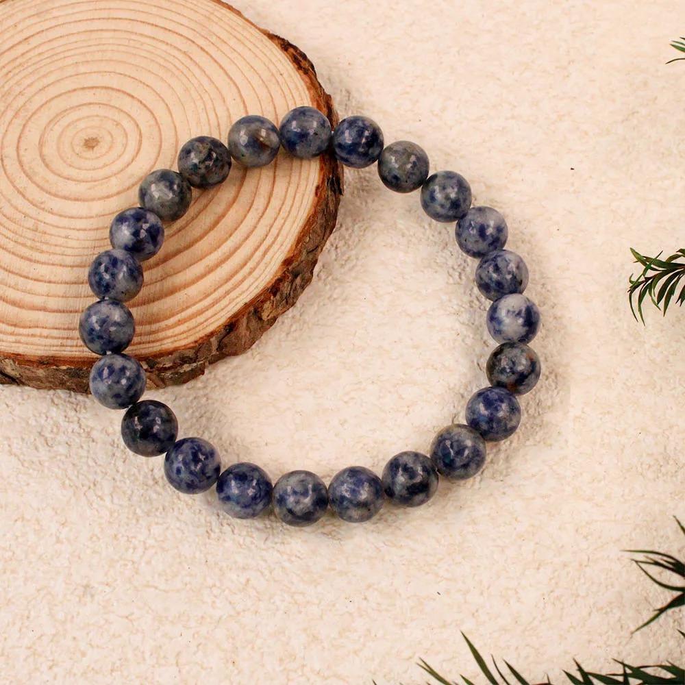 Blue Stripe Agate Bracelet For Women's Men Personality Natural Stone Beaded Bangle Unisex Fashion Energy Jewelry Birthday Gifts