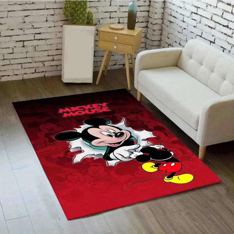 1pc Mickey Pattern Area Rug Soft Flannel Floor Mat for Living Room,Office,Bedroom and Carpet,Sofa Coffee Table Floor Mat