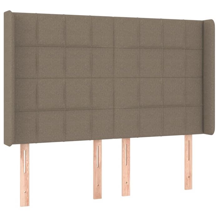 VidaXL Tête de Lit à LED Meuble de Chambre à Coucher Accessoire de Lit Double Tête de Cadre de Lit Intérieur Taupe 3124050