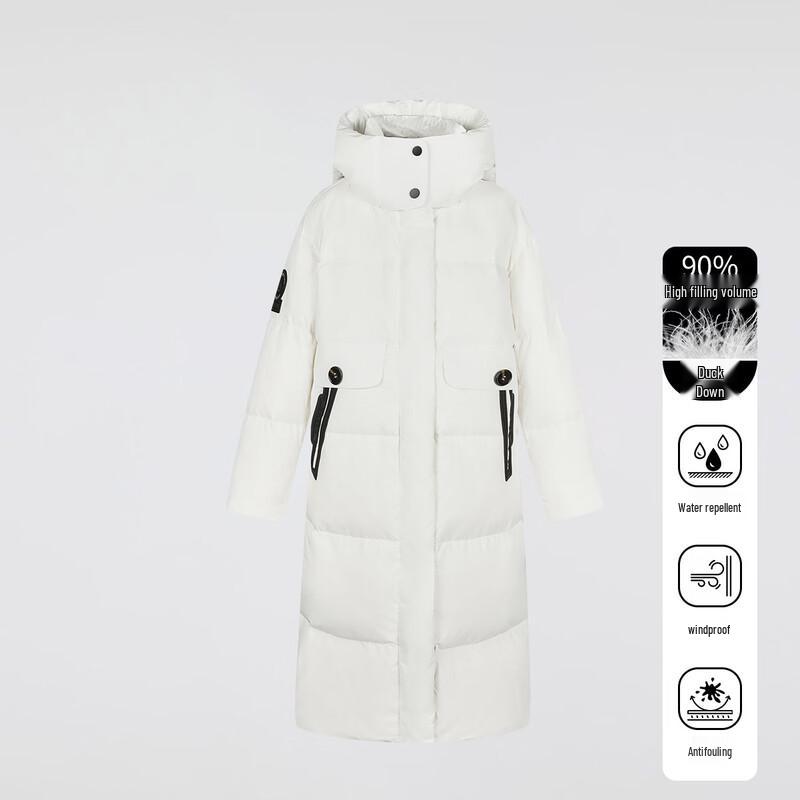 FivePlus Women s Winter Hooded Long Down Jacket M