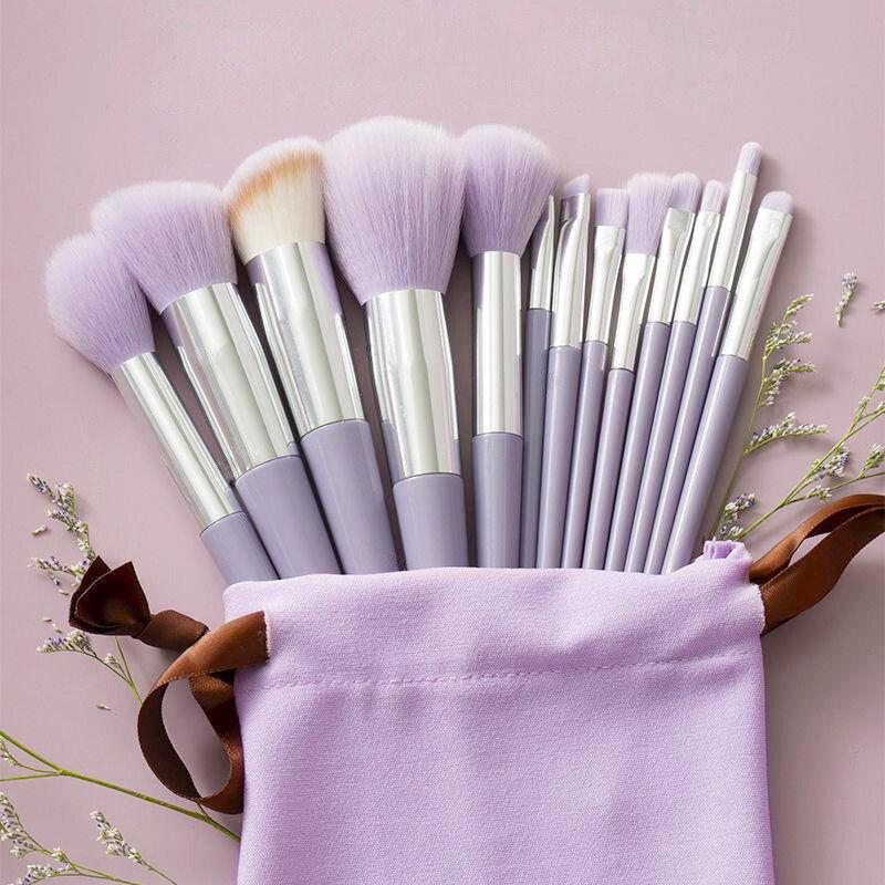 Set da 13 Pezzi di Pennelli Morbidi per Cipria Libera ad Alta Lucentezza Set di Pennelli per Ombretto Trucco Strumenti di Bellezza