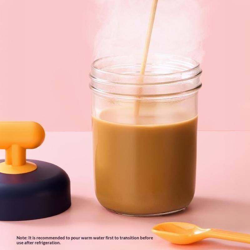High Value Transparent Glass Oat Cup With Lid And Spoon Good Sealing With Scale Multicolor Optional Breakfast Cup