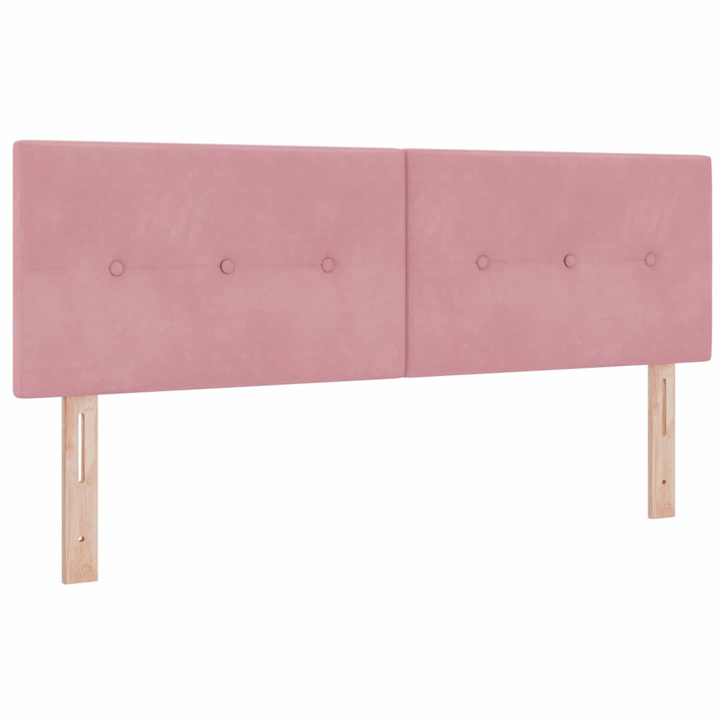 Box Spring Bed with Mattress and Headboard Pink 140 x 190 cm Velvet
