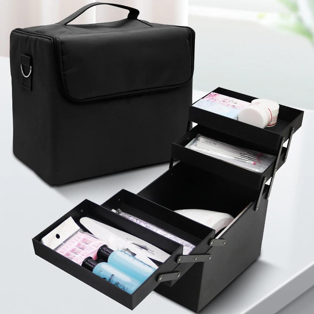 Folding Nail Toolbox, Portable Makeup Bag, Travel Makeup Case