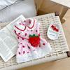 Fashion Cute Pet Strawberry Dress Breathable Soft Cat Skirt Thin Design Dog Vest for Puppy Kittens