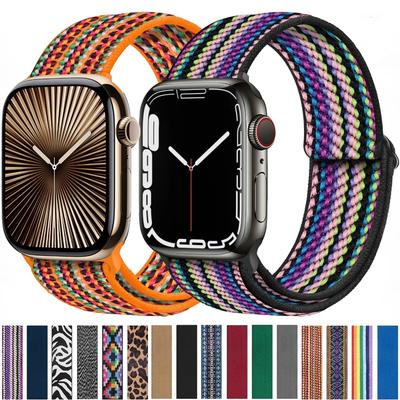 Nylon-Schlaufe für Apple Watch Armband 44mm 40mm 46mm 42mm 45mm 49mm 41mm 42mm Armband iWatch Serie Ultra 10 9 8 7 6 5 SE2 Armband
