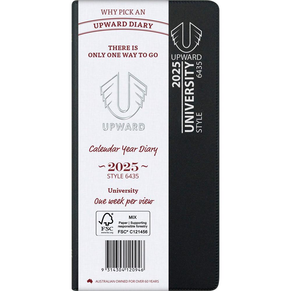 Upward PVC Cover WTV 2025 Diary 148x74mm (Black) (Univ)
