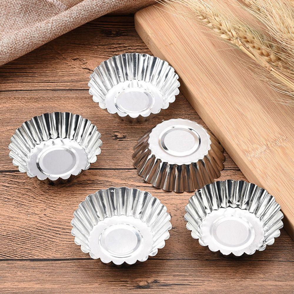 50Pcs Reusable Egg Tart Cup Mold Non-Stick Kitchen Baking Mold Cupcake Cakes Mold  Egg Tart Baking