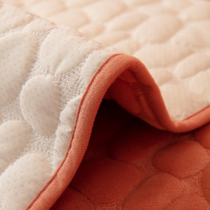 Plush Solid Color Stone Pattern Sofa Cushion Winter Thickened Non-Slip Quilted Cushion Simple Modern Sofa Cover Cover Cloth