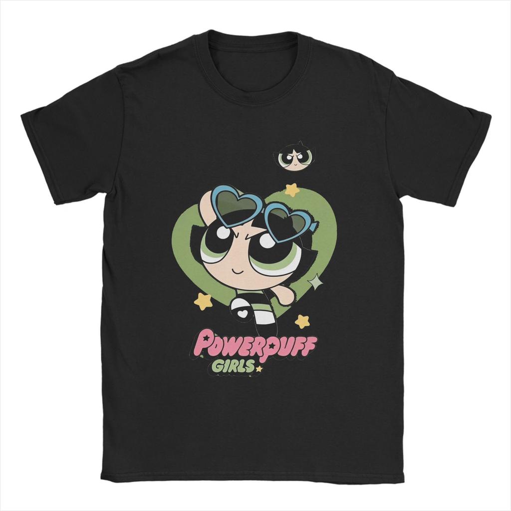 The P-Powerpuffs Girls  T-Shirts for Men  Vintage 100% Cotton Tee Shirt O Neck Short Sleeve T Shirt Birthday Gift Clothes