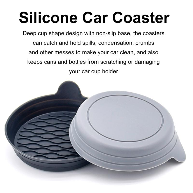 Car Coaster Non-Slip Silicone Mat For Car Water Cup Auto Interior Anti-Slip Cup Pad Drink Holder Mat Decoration Accessories