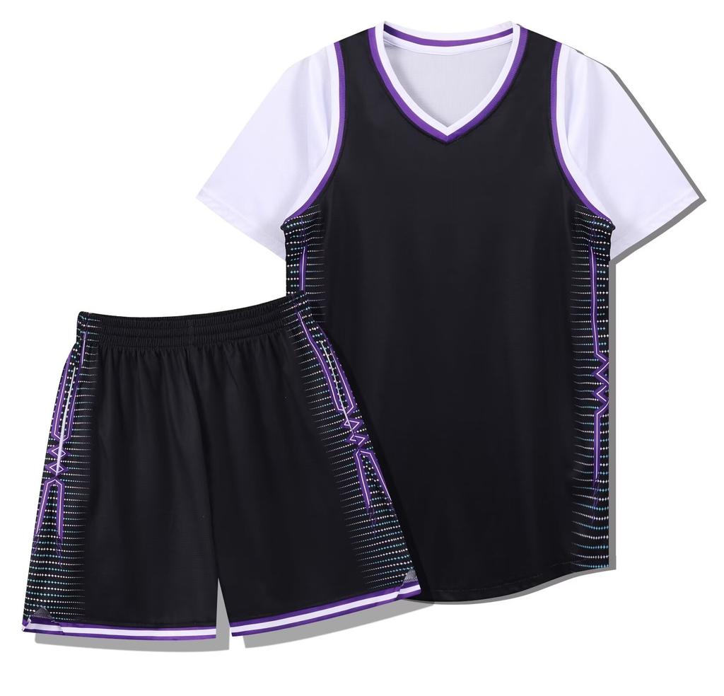 287 Fake Two-Piece Basketball Jersey Set, Adult Men'S And Women'S Printed Jerseys, With Pockets On Both Sides Xs-4Xl