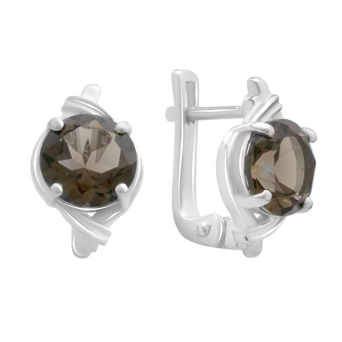 

Silver earrings with natural rauchtopaz (smoky quartz) 3.467ct (2180586) смокі топазу кольору