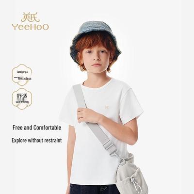 Unisex Kids' Pure Color Short Sleeve T-Shirt