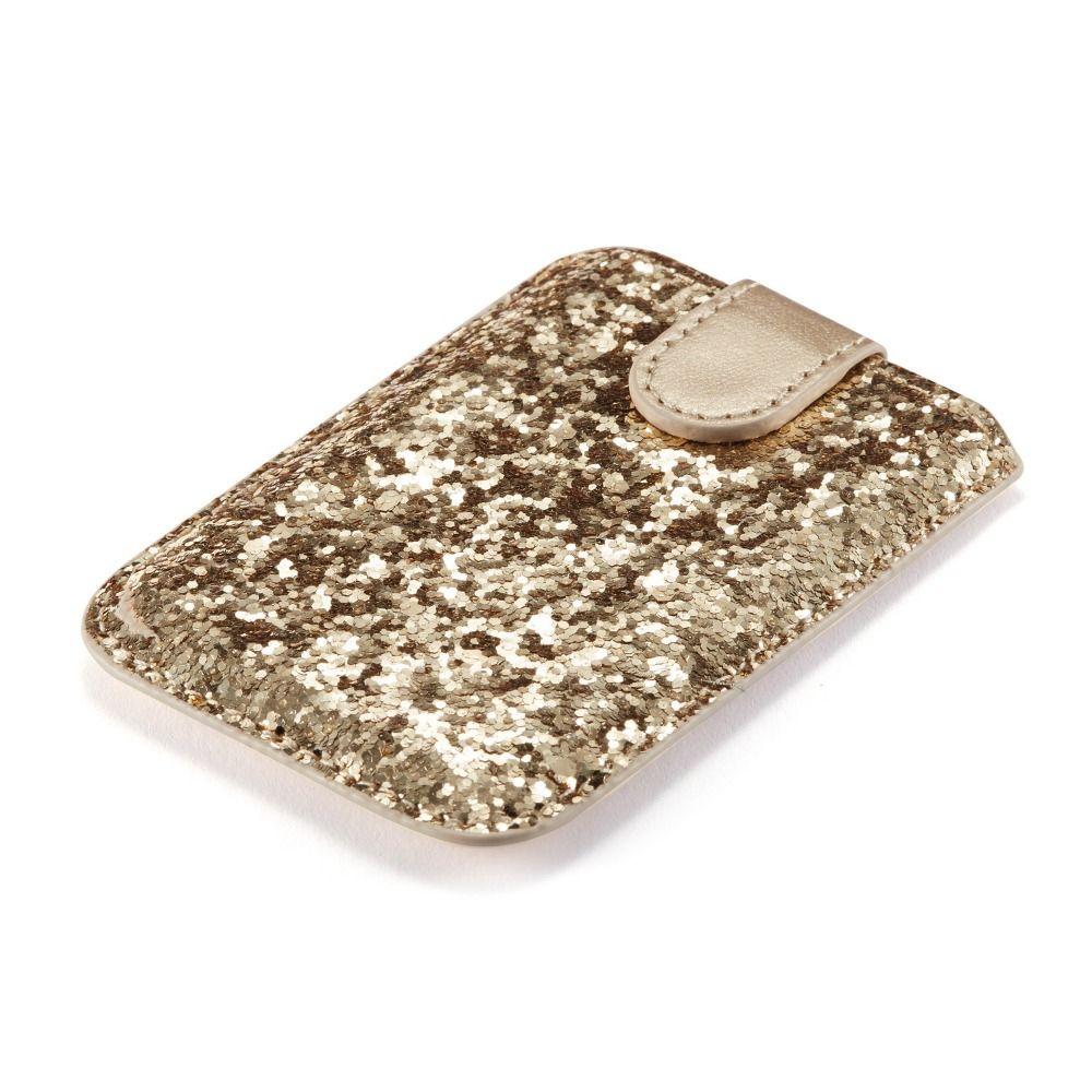 Adhesive Sticker RFID Blocking Credit Card Holder Glitter Bling Cell Phone Wallet Case  Bus Card