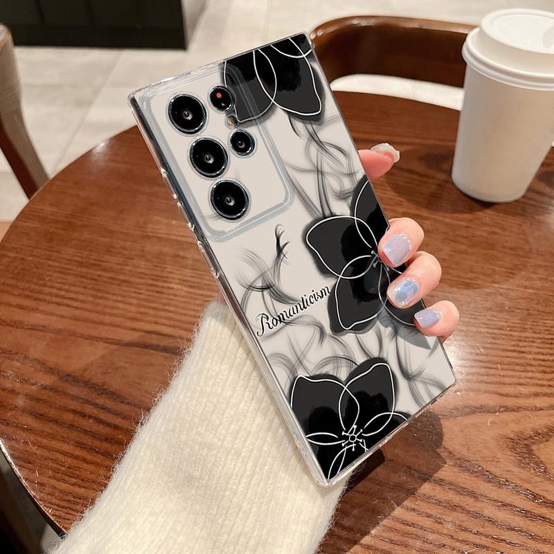 Cherry Blossom Pattern Phone Case For Samsung Galaxy S26 S25 S24 S23 Ultra S22 Plus S24 S21 FE S25 Edge Transparent Soft Cover