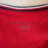 Used [TOMMY HILFIGER] V-neck short sleeve T-shirt red tricolor line casual