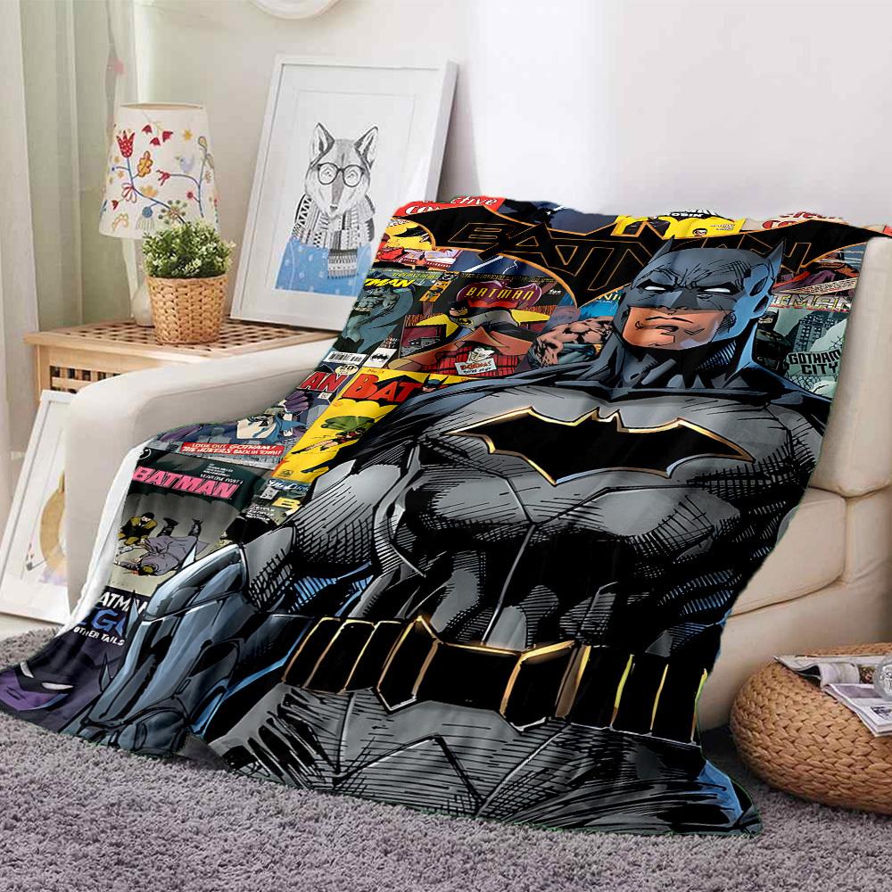 1pc Batman Comics Flannel Throw Blanket Lightweight Soft Warm All Season Blanket for Sofa, Bed, Travel,L1028085