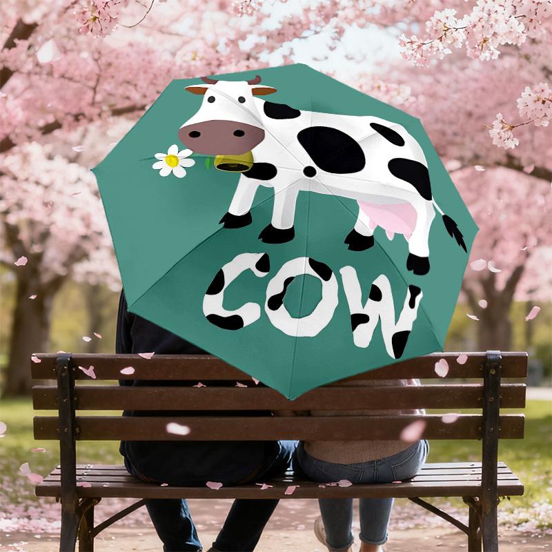 1PC cow flowerUmbrella-8-Rib Reinforced, Automatic Open, Lightweight & Durable, Cute Fashion Accessory for Outdoor-P187
