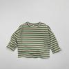 Kids Long Sleeve T Shirt Casual Loose Fit Striped Print Crew Neck Top for Boys and Girls Comfortable Everyday Wear