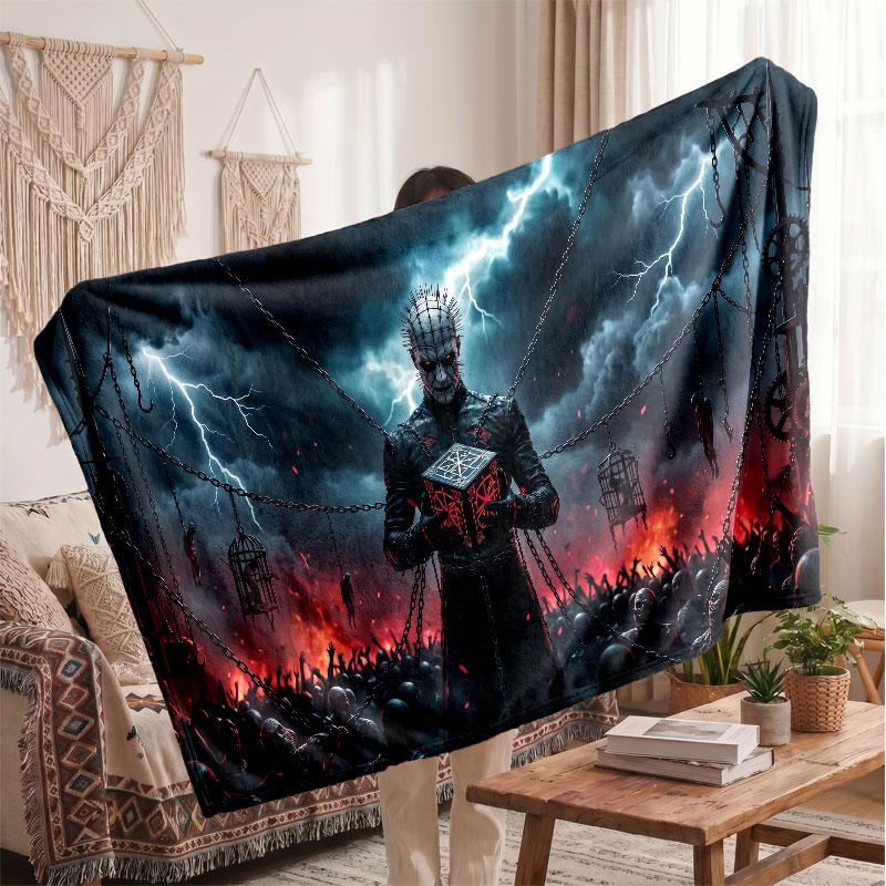 Warm Flannel BlanketHellraiser Pinhead Soft Cozy Throw Blanket for Bedroom Couch