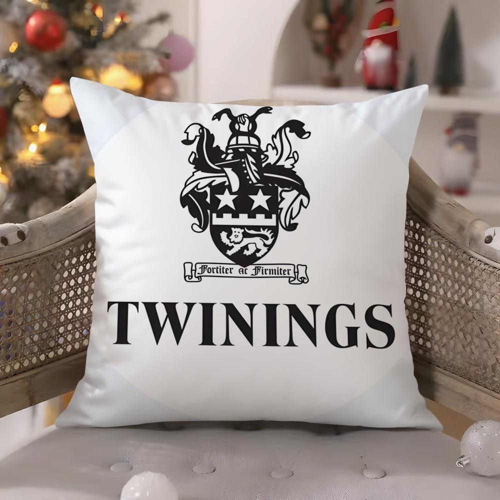 Elegant Red T-Twinings Pillow Case Comfort Sofa Bed Silky Elegant Invisible Zipper Decorative Cushion Cover Peach skin 18*18(CM)-1Pcs