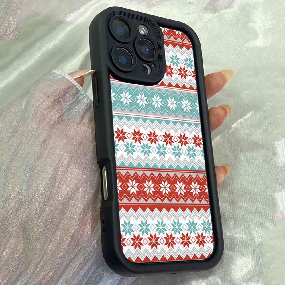 JT156 Christmas Reindeer Stripe for iPhone 17 16 15 14 Pro Max Samsung S26 S25 Ultra A17 A16 A07 A56 Xiaomi 15T Redmi 15c 14C Note 14 13 Soft TPU Case