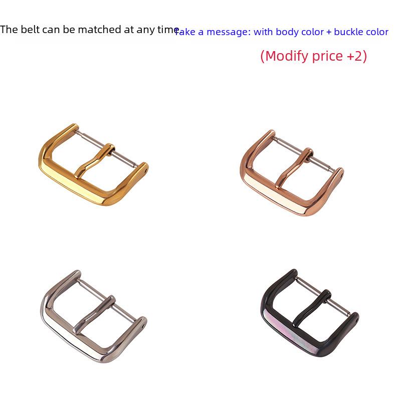 Echtleder Uhrenarmbänder mit schlichter Dornschließe - Oberste Schicht in Rot, Weiß, Blau, Lila, Rosa für Damen & Herren