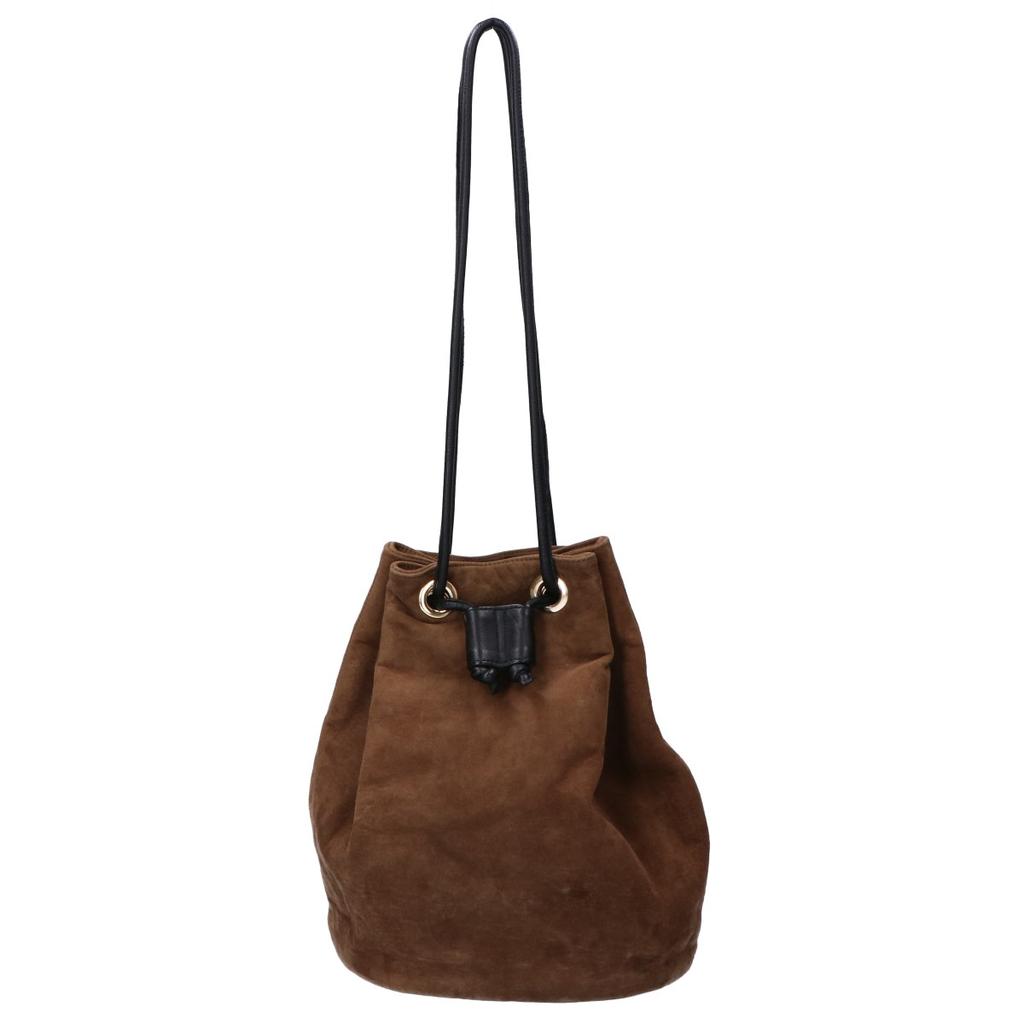 CINQUANTA xSHIPS [Excellent Condition] i-153/1 Suede Drawstring Bag/ Shoulder bag BrownUsed