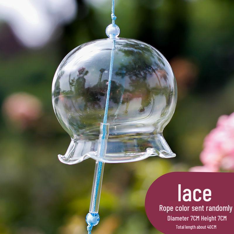Cherry Blossom Glass Wind Chime - DIY Transparent Hanging Ornament