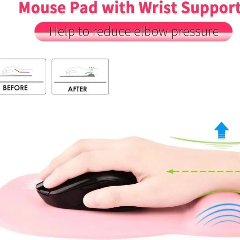 Non-Slip Silicone Mousepad with Wrist Support High-Performance PU Surface Waterproof Horizontal  Comfortable Gaming Office Use