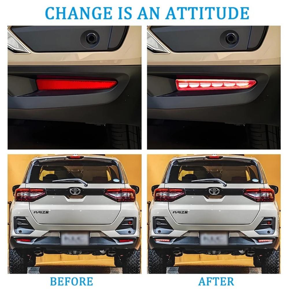 Car LED 12V Rear Bumper Fog Lamps for Toyota Raize Daihatsu Tanto 2019-2021 Brake Light Turn Signal Backup Reflector Lamp