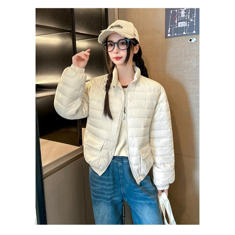 

Легкое пуховое хлопковое пальто, женское короткое осенне-зимнее новое студенческое пальто со стойкой, универсальное повседневное хлопковое пальто, хлопковая куртка для невысоких XXL