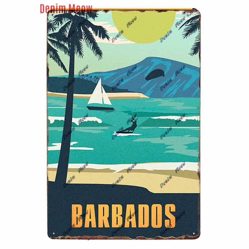 Beach Mermaid Metal Wall Sign for Girls Tiki Bar Hawaii Relax Pub Ocean Happy Place Keep Surfing Home Decor WY
