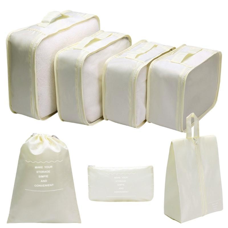 652F Seven-Piece Storage Suit Travel Clothes Storage Pouches with Drawstring Bags