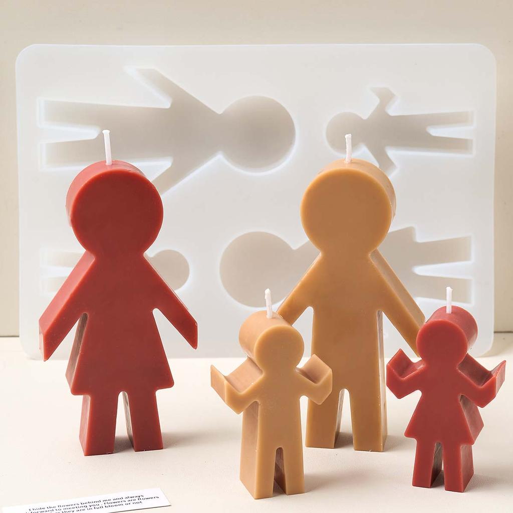 Family of Four Hand in Hand Silicone Candle Mold DIY Mother's Day Scented Candles Soap Molds Plaster Resin Craft Making Home Dec