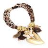 European, American Bohemian style woven rope necklace, ethnic style flower shape with earth color flower pendant, neck chain.