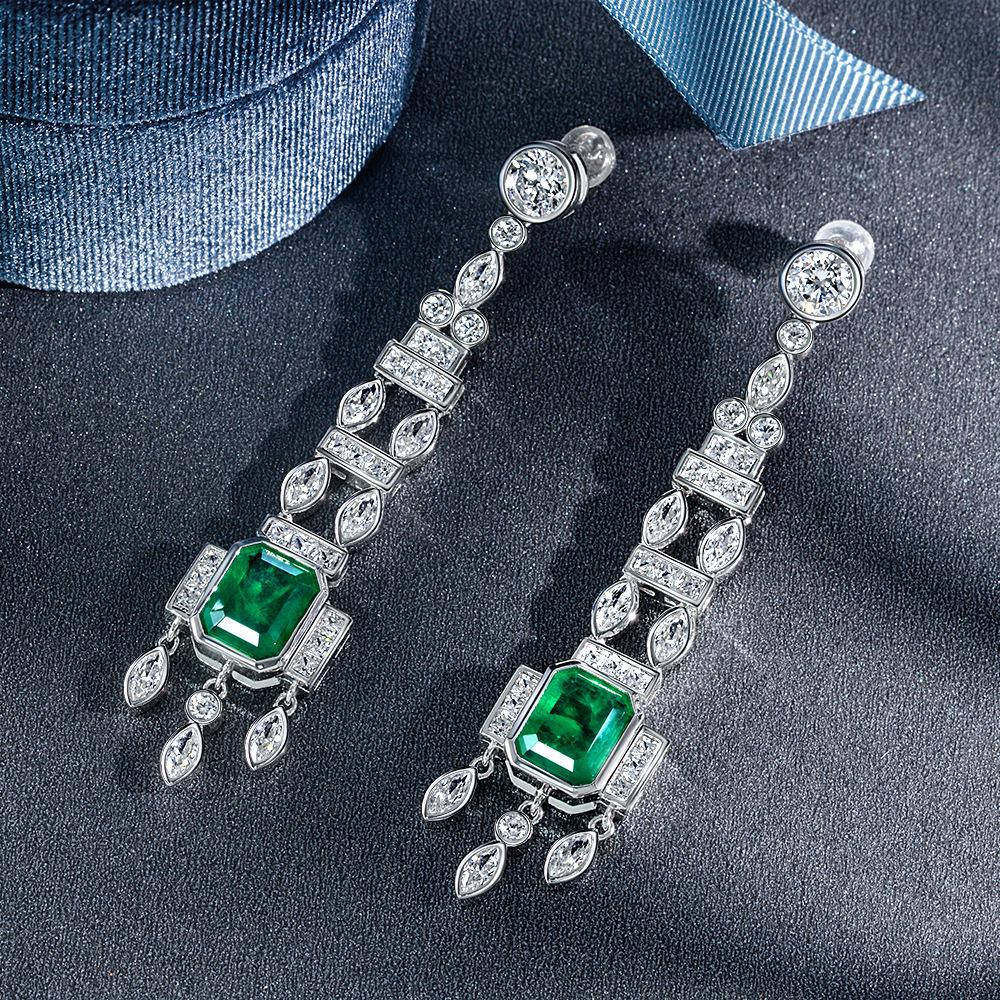 Tancise 925 Sterling Silver Zircon Earrings Drop Earrings For Women Wedding Party Gifts