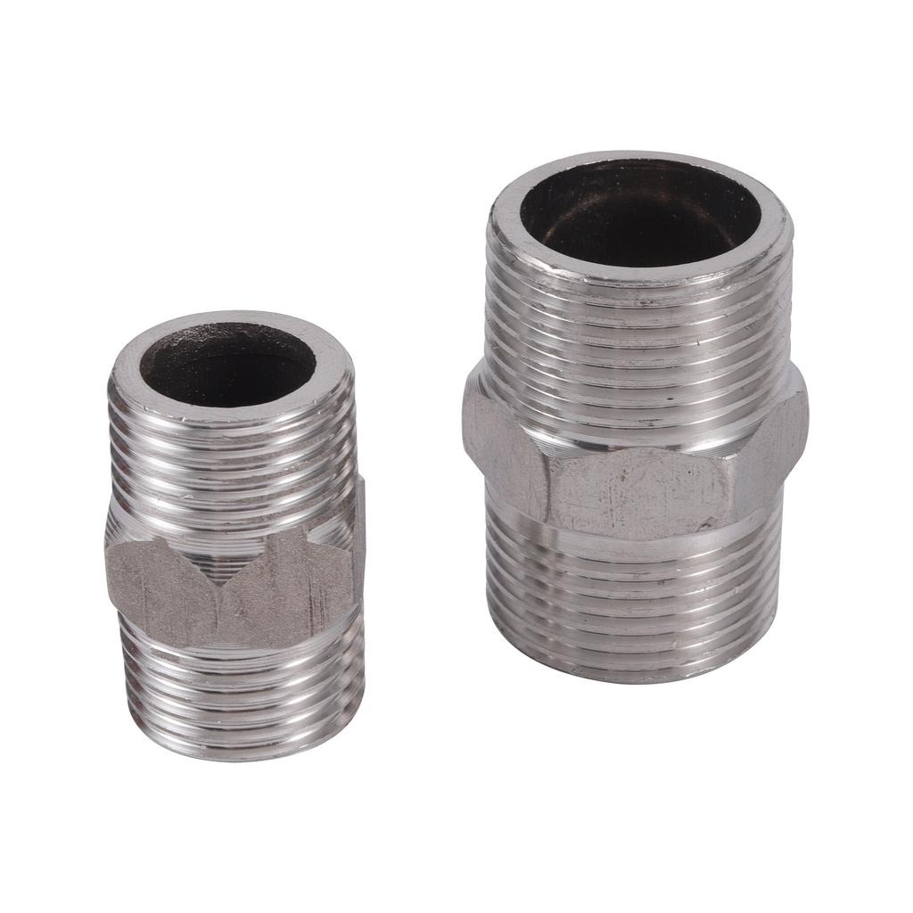1/2 Inch 3/4 Inch Male Thread Connector 304 Stainless Steel Thread Pipe Repair Coupling Water Tap Adapter Water Pipe Connector