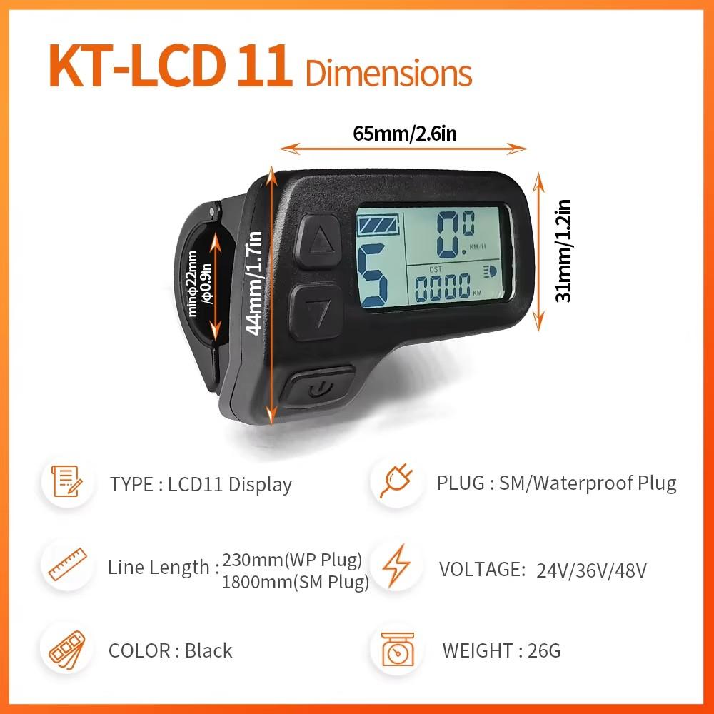 Elektrisches Fahrrad Display 24V 36V 48V für KT Controller E-Bike Zubehör Teile KT Display KT-LCD11 Mini Display