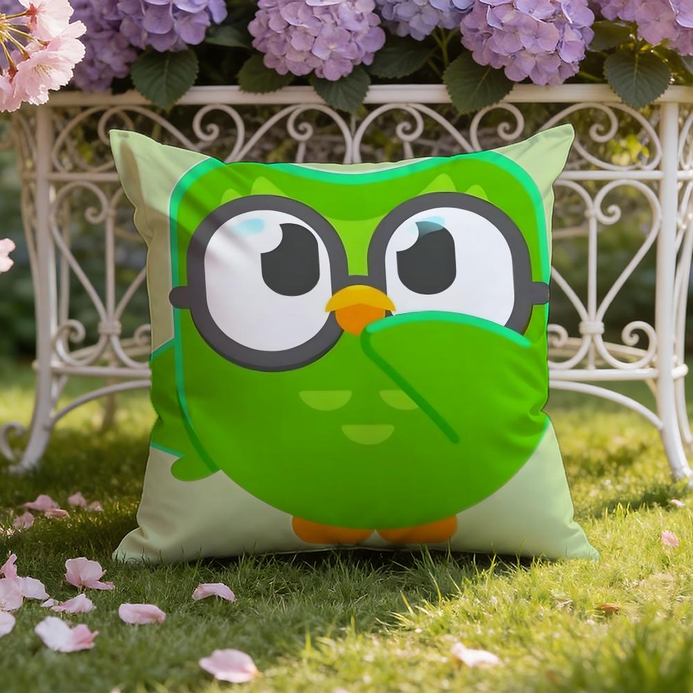APP D-Duolingo Kuddfodral Hem & Bil Dubbelscen Kuddfodral: Vändbar för premiumkomfort
